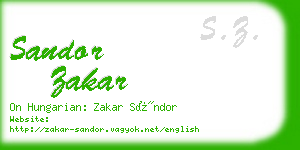 sandor zakar business card